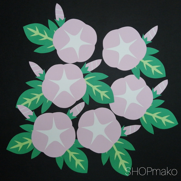 あさがお　ピンク　壁飾り　イベント　壁面飾り　季節の花　SHOPmako 1枚目の画像