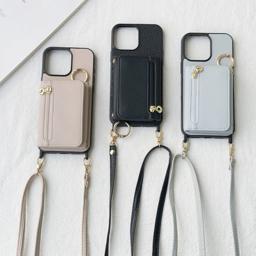 小銭入れ iPhone17 16 15 14 13 ケース スマホショルダー リング