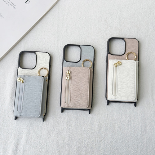 小銭入れ iPhone17 16 15 14 13 ケース スマホショルダー リング