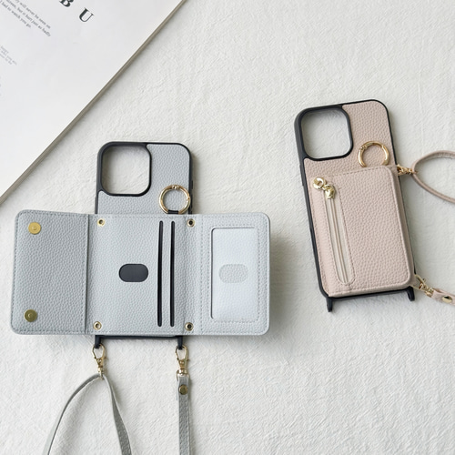 小銭入れ iPhone17 16 15 14 13 ケース スマホショルダー リング