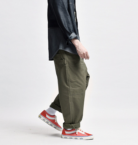 【 グリーン 】アウトドア オーバーオール カジュアル 韓国ファッション L XL サイズ 2枚目の画像