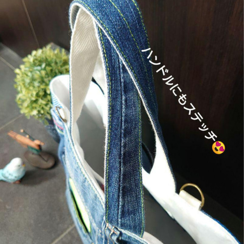 No.274【DENIM✖️SUMMER POP】デニムリメイクトートバッグ