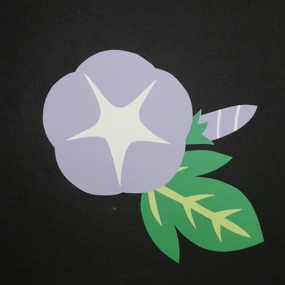 あさがお　ウスムラサキ　壁飾り　イベント　壁面飾り　季節の花　SHOPmako 3枚目の画像