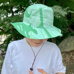 ハット（帽子）「カンナ」新鮮 グリーン 4枚目の画像