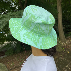 ハット（帽子）「カンナ」新鮮 ライトグリーン 3枚目の画像