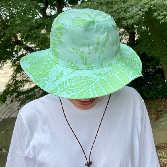 ハット（帽子）「カンナ」新鮮 ライトグリーン 1枚目の画像