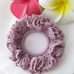 シュシュ  ヘアゴム  薄パープル/薄ピンク シュシュ ヘアゴム 薄パープル/薄ピンク