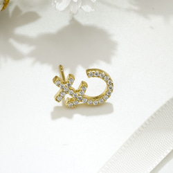 和文字片耳ピアス E11W706（4週間発送） 18枚目の画像