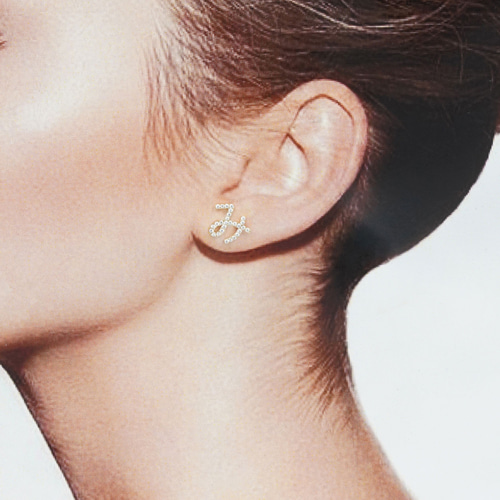 和文字片耳ピアス E11W706（4週間発送） ピアス（その他） 武田源之助  