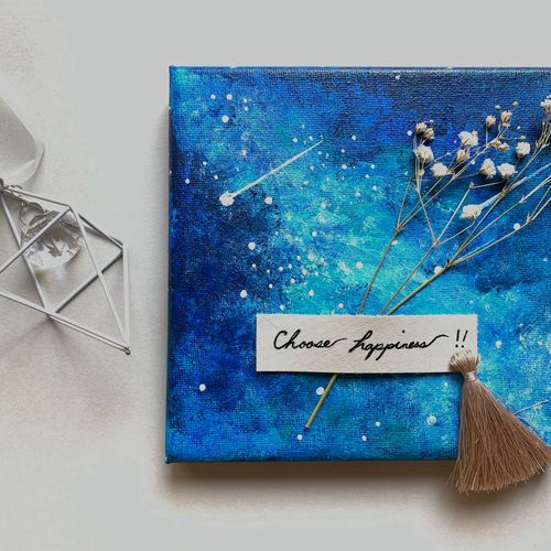 原画アート『綺羅星(きらぼし)』新作キャンバスプリザアート 手描き  