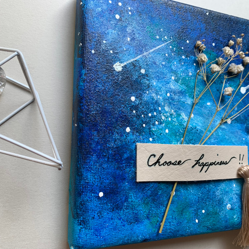 原画アート『綺羅星(きらぼし)』新作キャンバスプリザアート 手描き