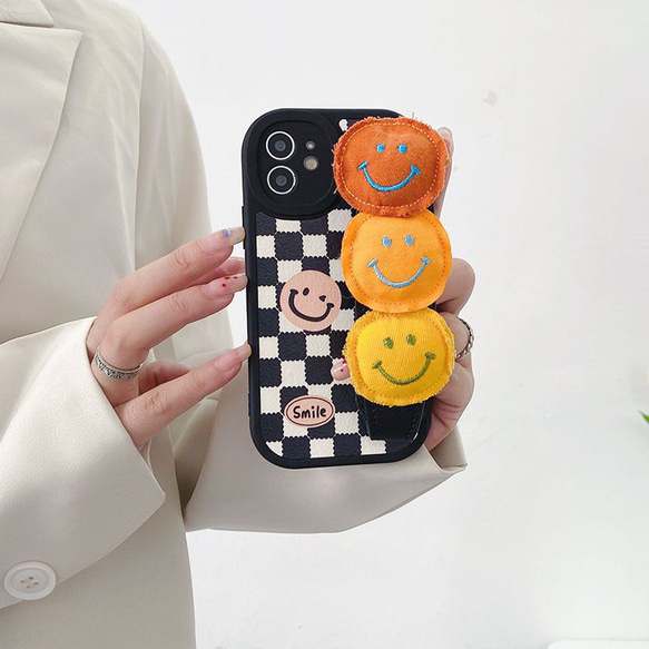 スマホショルダー 多機種対応 笑顔 スマホケース ストラップ付け  iphoneケース huaweiケース 5枚目の画像
