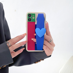 スマホショルダー 多機種対応 ブルーハート スマホケース ストラップ付け  iphoneケース huaweiケース 7枚目の画像