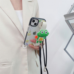 スマホショルダー 多機種対応 蛙 スマホケース ストラップ付け  iphoneケース huaweiケース 5枚目の画像