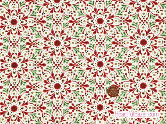 USAコットン(110×50) moda Jolly Good ダマスク クランベリー 1枚目の画像