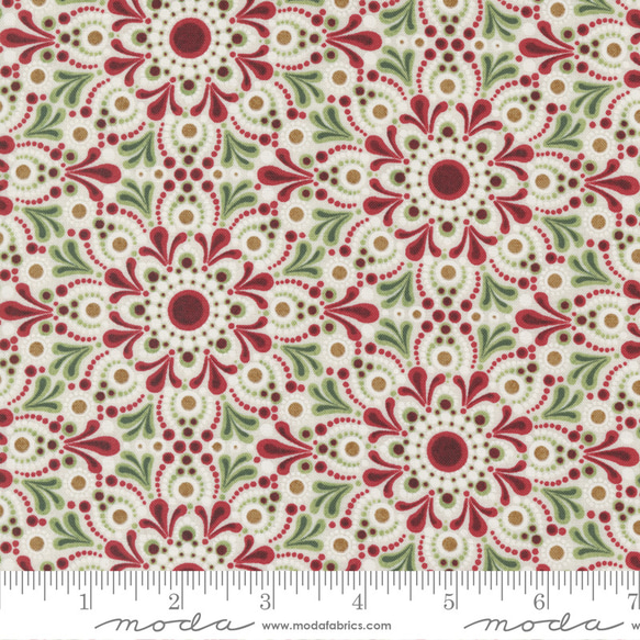 USAコットン(110×50) moda Jolly Good ダマスク クランベリー 4枚目の画像