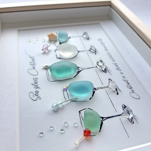 シーグラスアート『 Christmas Cocktail.。.:*☆』 カクテル ドリンク ♡no.305 シーグラスアート - メルカリ