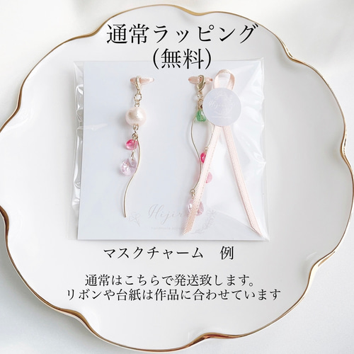 ✴︎空色と蕾✴︎ 和風ピアスみたいなマスクチャーム【Hijiri】唐草