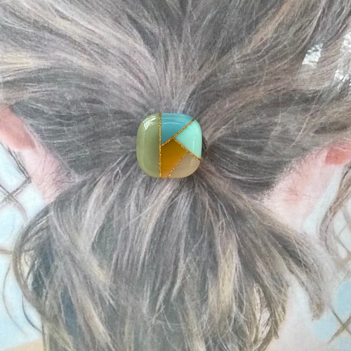くすみカラー ハンドメイド レジン パステルカラー ヘアアクセサリー