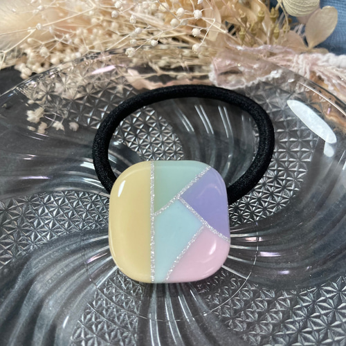 くすみカラー ハンドメイド レジン パステルカラー ヘアアクセサリー