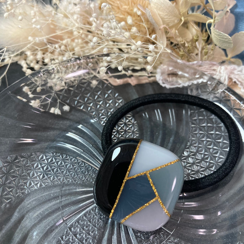 くすみカラー ハンドメイド レジン パステルカラー ヘアアクセサリー