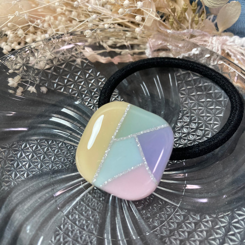 くすみカラー ハンドメイド レジン パステルカラー ヘアアクセサリー