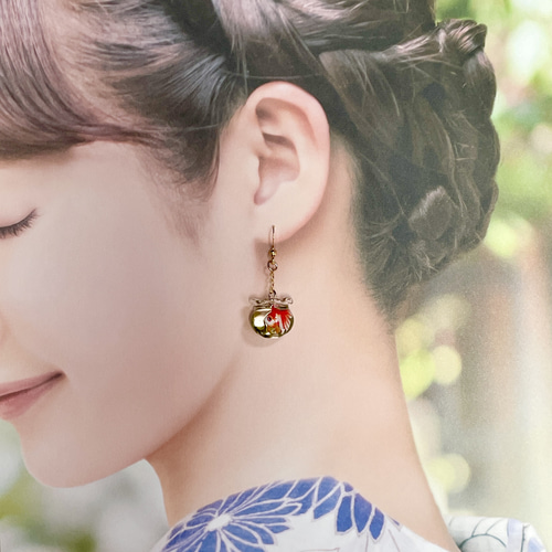 硝子の金魚鉢 ピアス/イヤリング ピアス（フック・チェーン