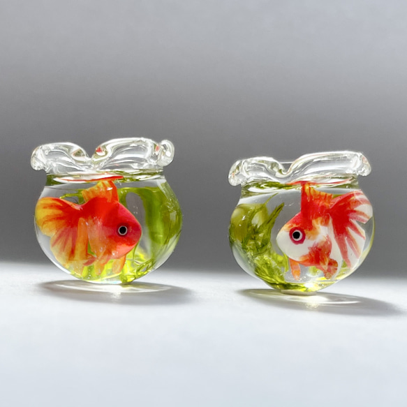 151】金魚鉢のピアス／イヤリング／熱帯魚 【公式通販】