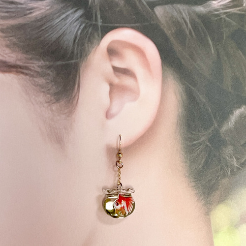 硝子の金魚鉢 ピアス/イヤリング ピアス（フック・チェーン