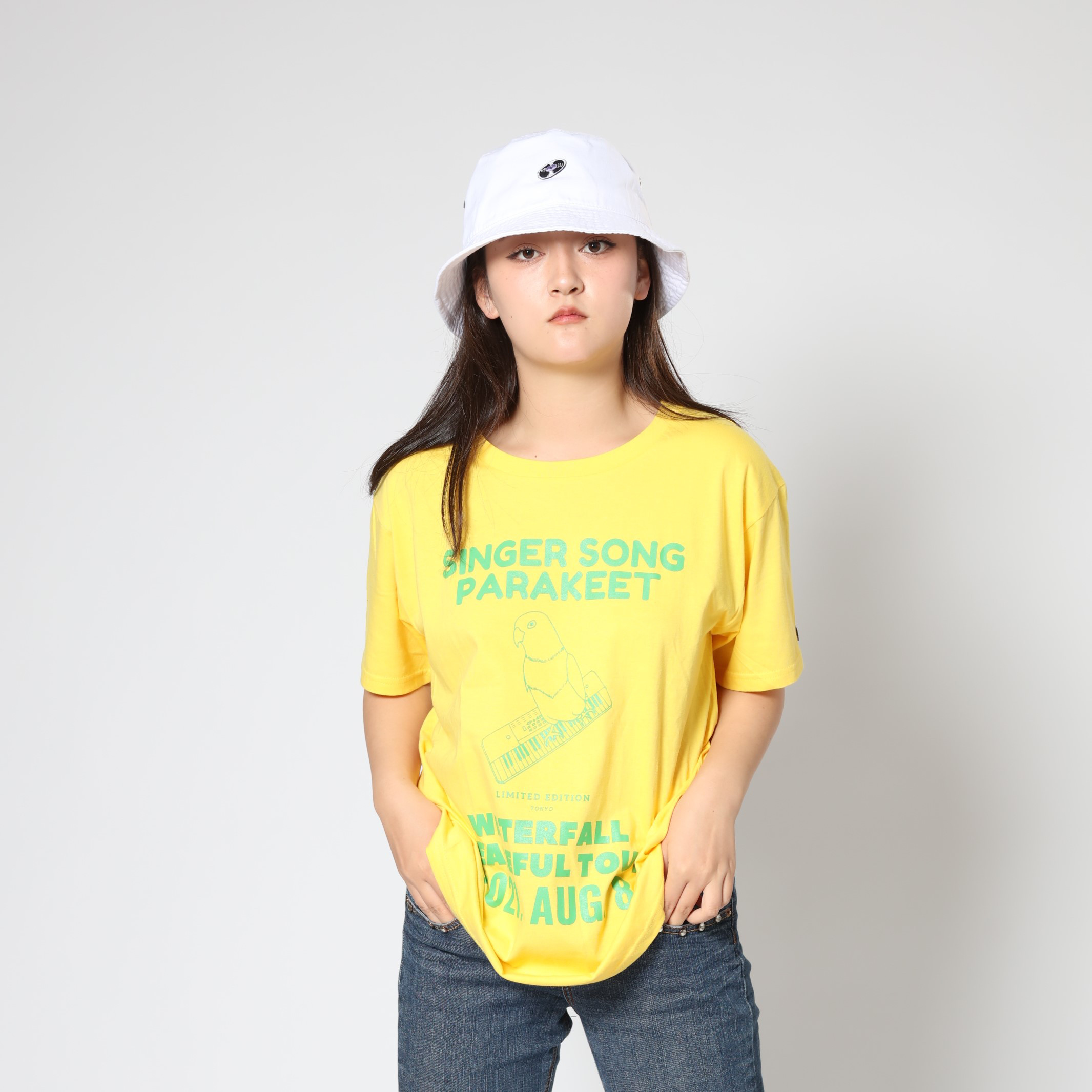 インコツアーTシャツ「インコピアノ/シンセサイザー」 イエロー Sサイズ 23SS新色 WATERFALLオリジナル商品