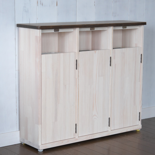 分別 木製 ダストボックス ゴミ箱 ごみ箱 3連 ゴミ箱・ダストボックス