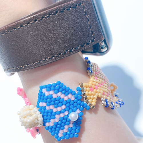 カラフル ビーズブレスレット 夏 海 ブレスレット mammy 通販 16230389