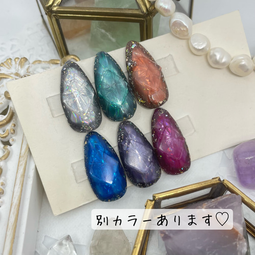 サイズオーダー♡ダイヤモンドカット風ネイルチップ レッド size order  