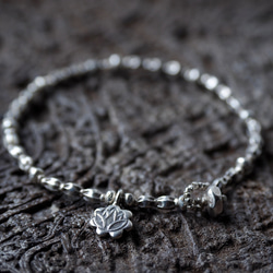 -Lotus charm- silver bracelet 1枚目の画像