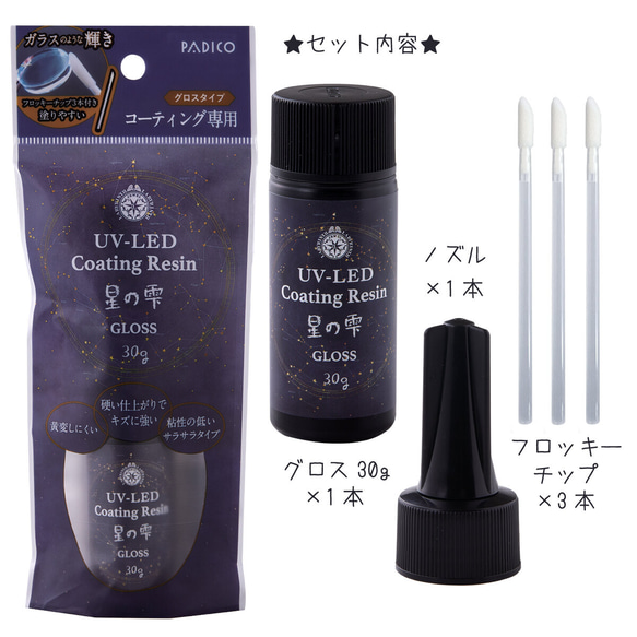 【新発売特典30％OFF】【2023年新商品】星の雫グロス【30g】パジコ UV-LEDレジン液 コーティングレジン 4枚目の画像