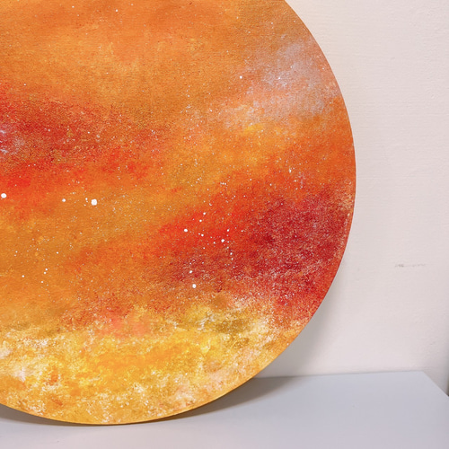 抽象油彩画 手のシルエット星の光 アートデコレーション | 抽象絵画ギフト: 火星 絵画 金色畫境之光 通販