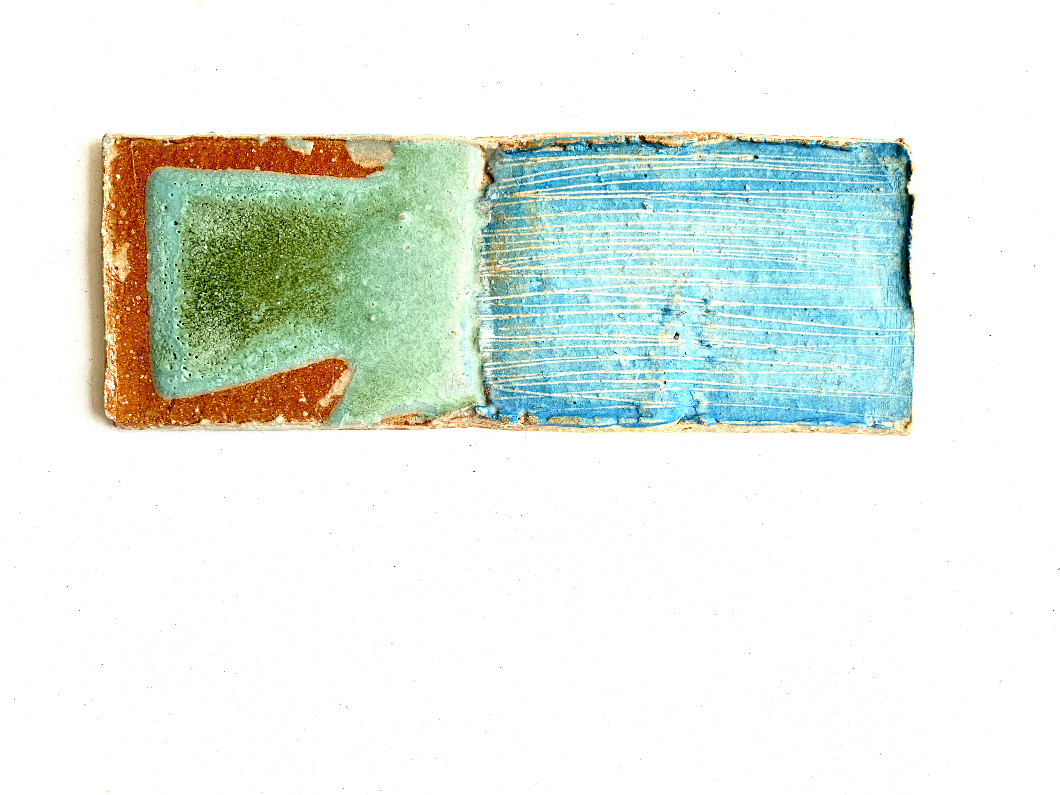 水色グリーン　長平皿プレート22cm no.1