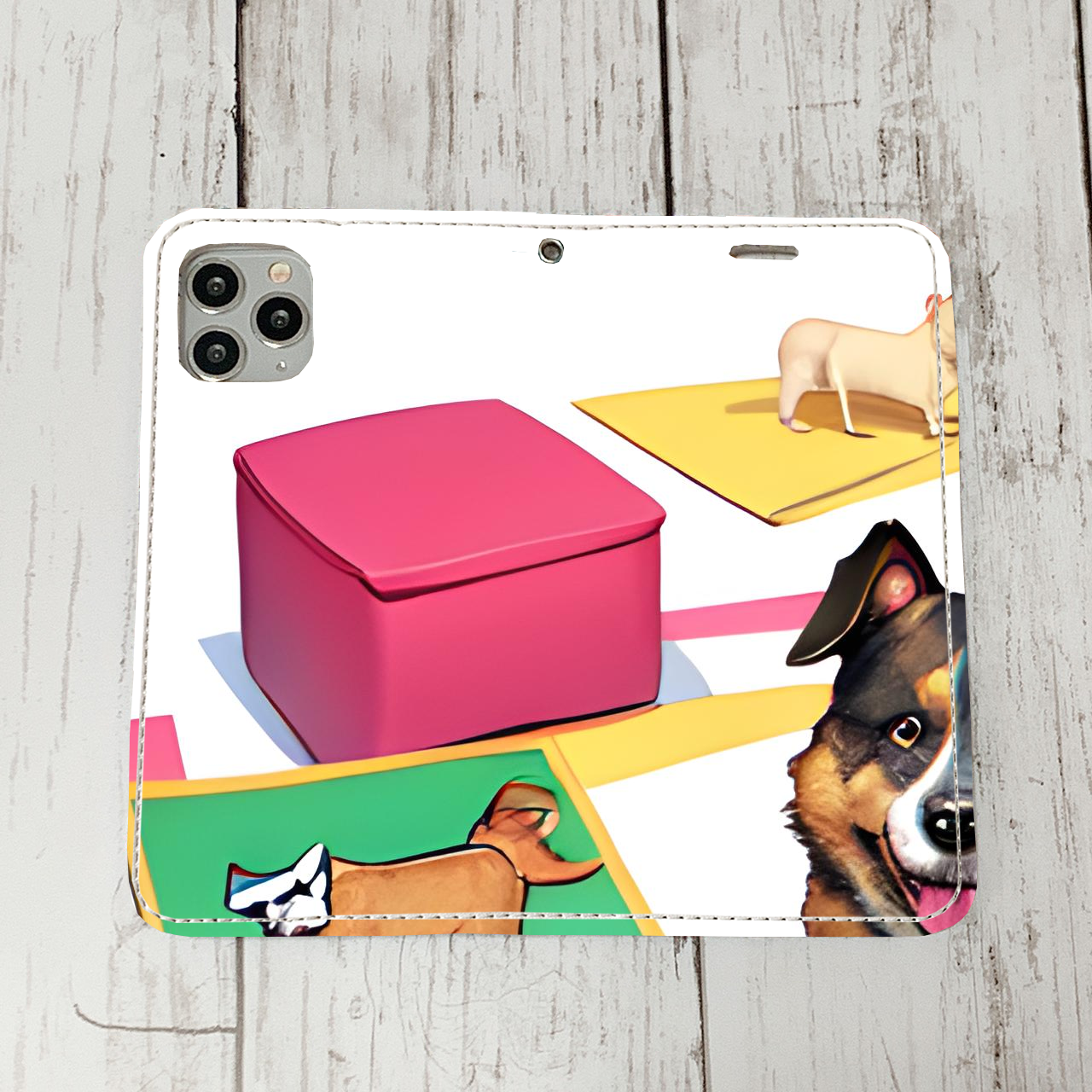 iphoneケース4-2-41 iphone 手帳 犬・イヌ・ワンちゃん 箱14 かわいい アイフォン iface        Ω
