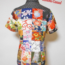 パッチワークブラウス Patchwork blouse LS-285/M 15枚目の画像