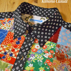 パッチワークブラウス Patchwork blouse LS-285/M 5枚目の画像