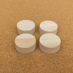 丸型木製プッシュピン（画鋲）　4個セット　桧（ひのき）　木のプッシュピン　円形画鋲　円型 2枚目の画像