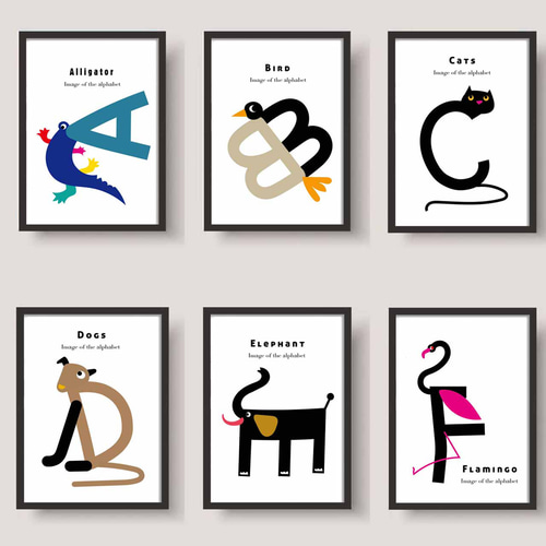 アルファベットC ネコ イラスト ポスター A4 A3 A2 A1 アートポスター