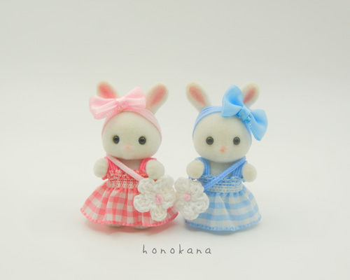 再販】シルバニアファミリーたっち赤ちゃん用 ピンク×ライトブルーお