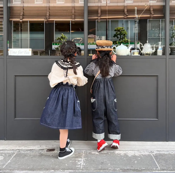 オシャレさんのウエストフリルのデニムスカート 岡山デニム 2枚目の画像