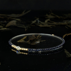 輕奢風藍砂石14K包金 GF Swarovski 配珠水晶手鍊 ( Blue Sand Bracelet ) 第3張的照片