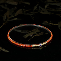 輕奢風橙鋯石14K包金 GF Swarovski 配珠水晶手鍊 ( Orange Zircon Bracelet ) 第6張的照片