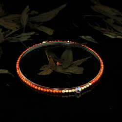 輕奢風橙鋯石14K包金 GF Swarovski 配珠水晶手鍊 ( Orange Zircon Bracelet ) 第7張的照片