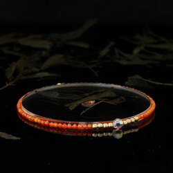 輕奢風橙鋯石14K包金 GF Swarovski 配珠水晶手鍊 ( Orange Zircon Bracelet ) 第3張的照片