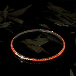 輕奢風橙鋯石14K包金 GF Swarovski 配珠水晶手鍊 ( Orange Zircon Bracelet ) 第5張的照片