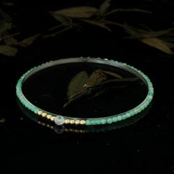 輕奢風祖母綠14K包金 GF Swarovski 配珠水晶手鍊 ( Emerald Bracelet ) 第4張的照片